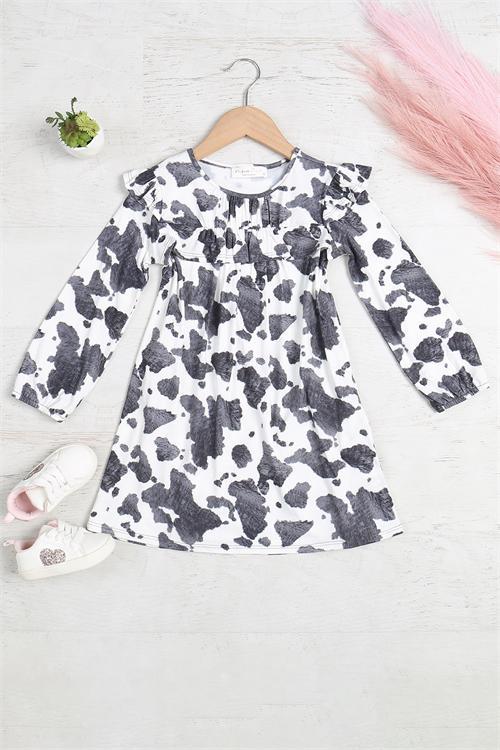 Ruffle Cow Print Dress
