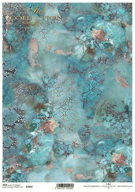Turquoise ITD Decoupage Rice Paper A4