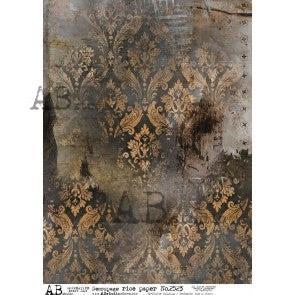 No. 2523 Dark and Dreamy Damask Decoupage Rice Paper A4 by AB Studio