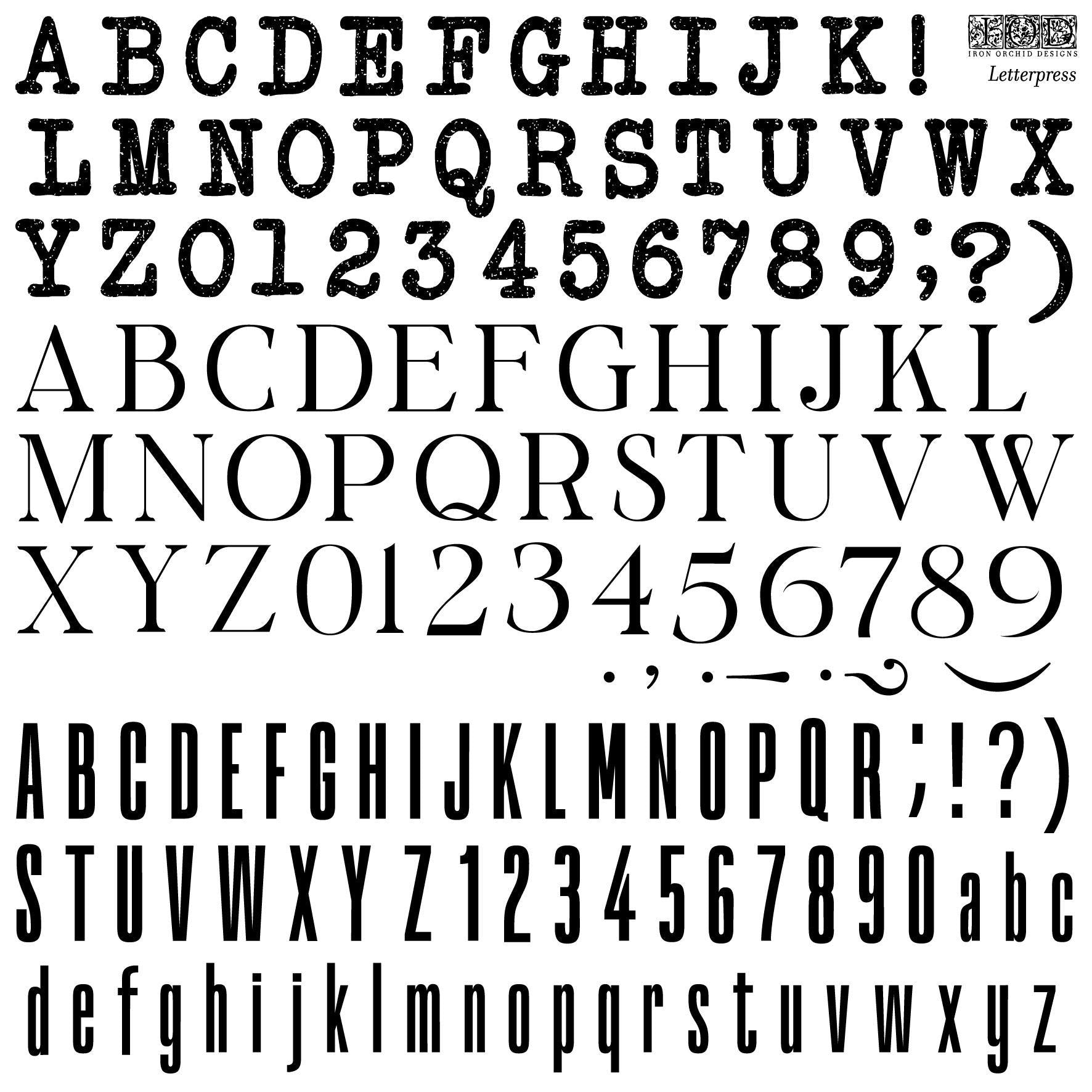 LETTERPRESS 12×12 IOD STAMP™