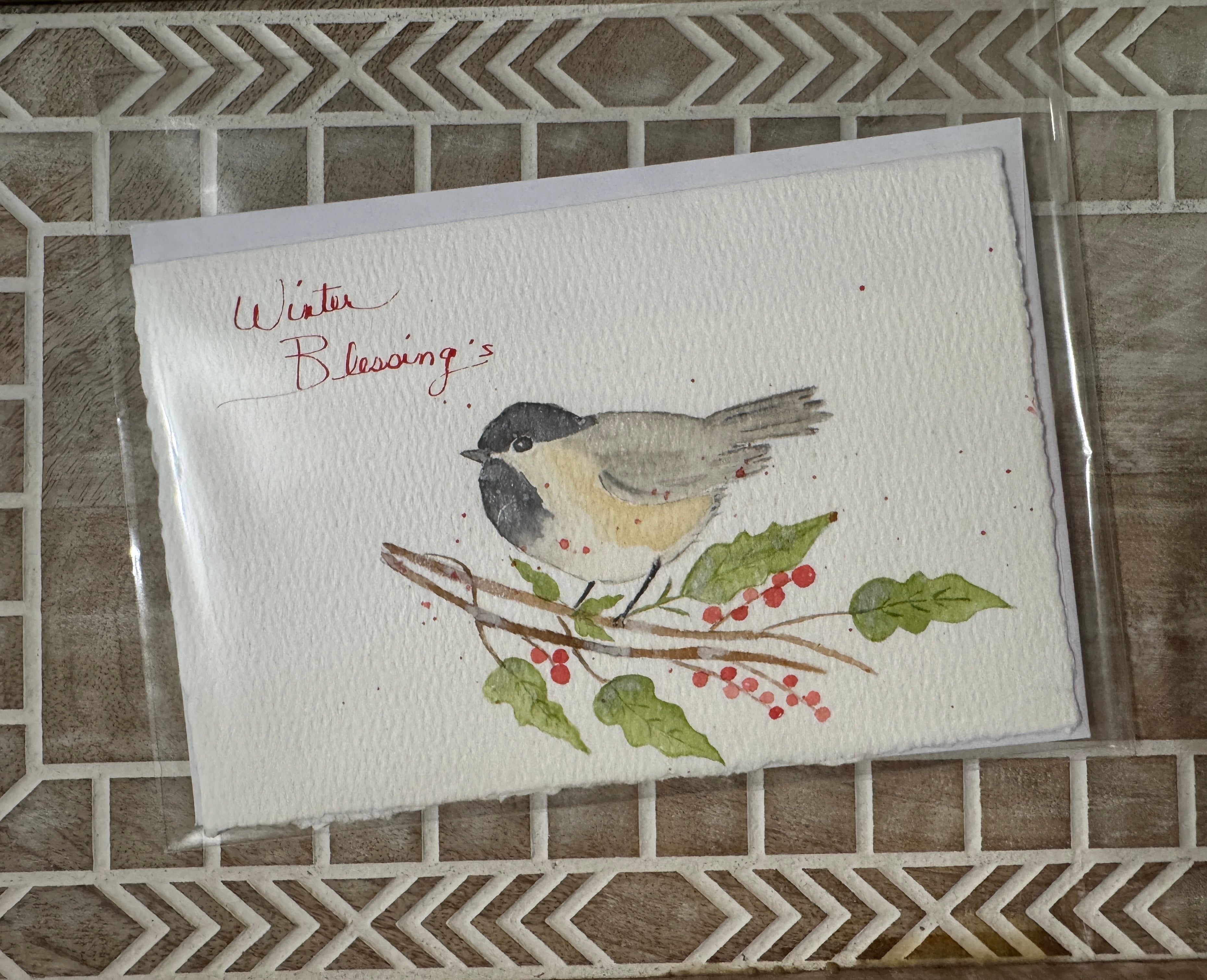 Winter Blessings - Hand-painted Card