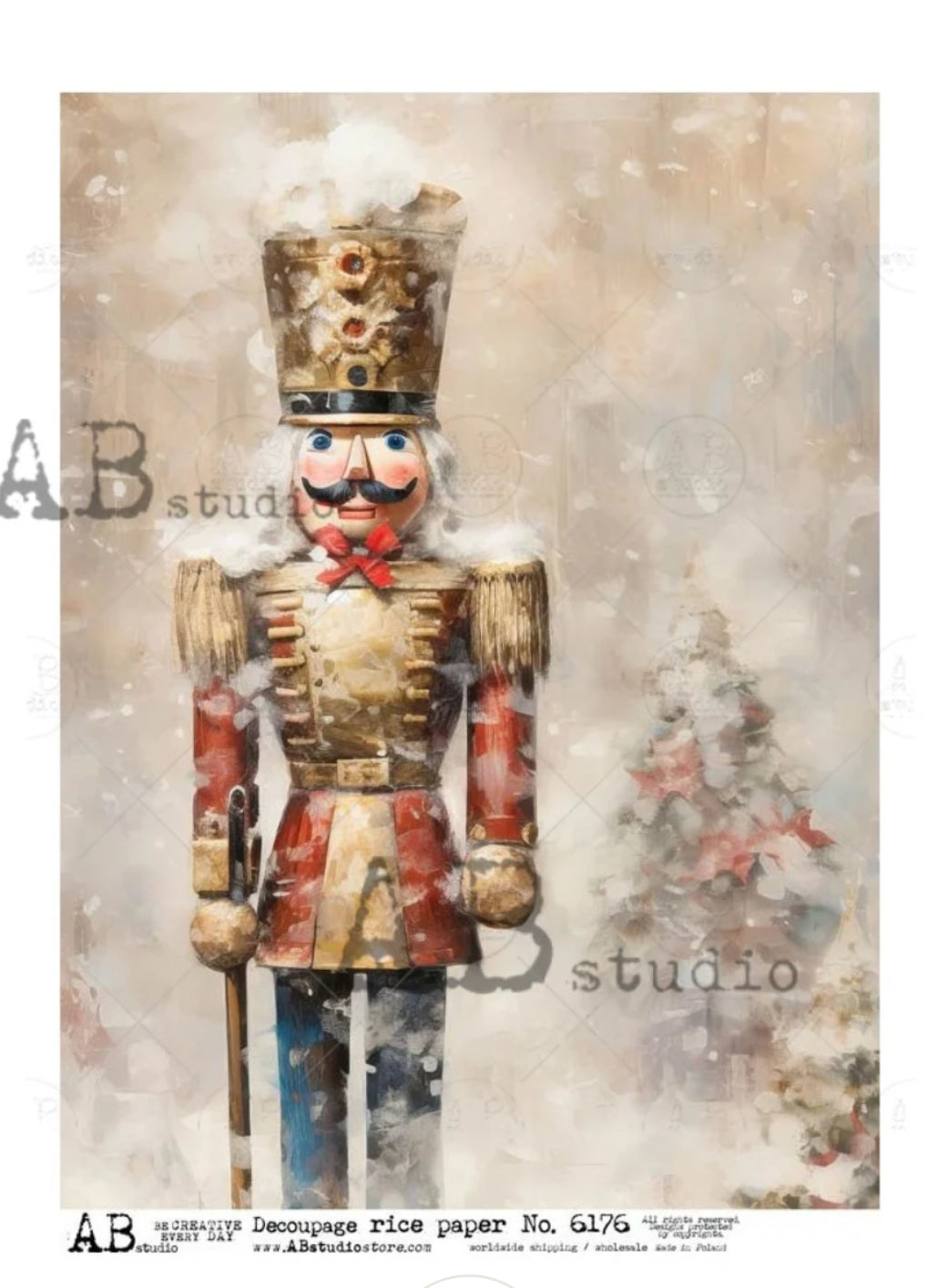 No. 6176 Vintage Nutcracker Decoupage Rice Paper A4 by AB Studio