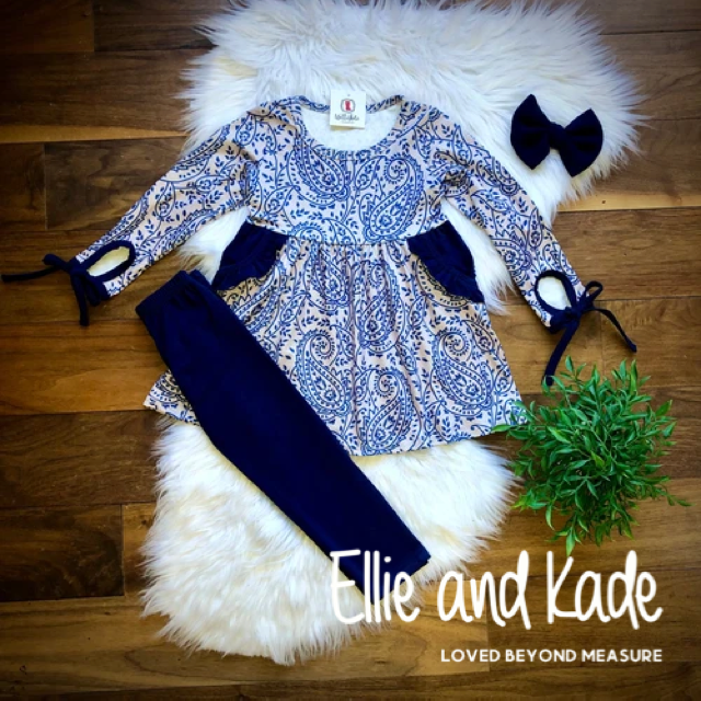 Porcelain Paisley Pants Set by Wellie Kate