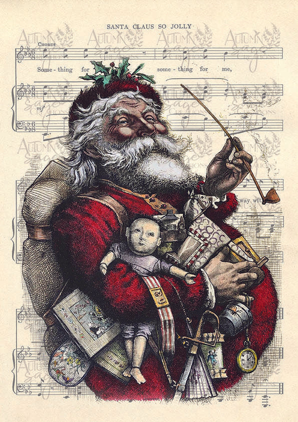 Jolly Santa A4 Decoupage Paper
