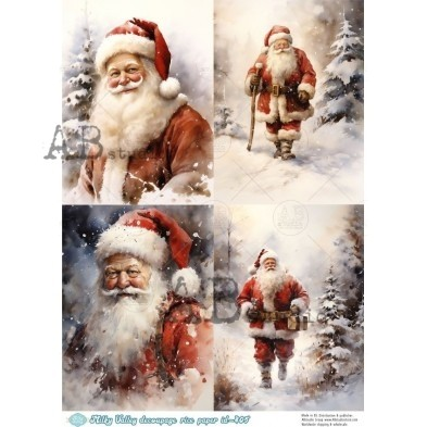 Santa Cards by Milky Valley 405 Decoupage Rice Paper A4 by AB Studio