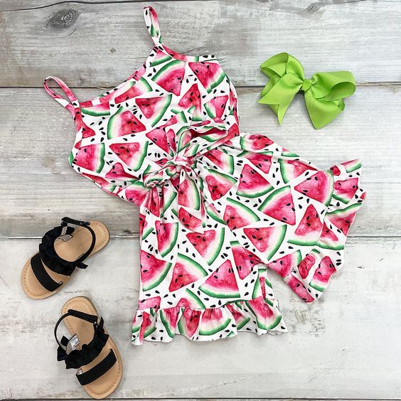 Watercolor Watermelon Romper