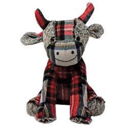 Red/Gray Plaid Cow Doorstop