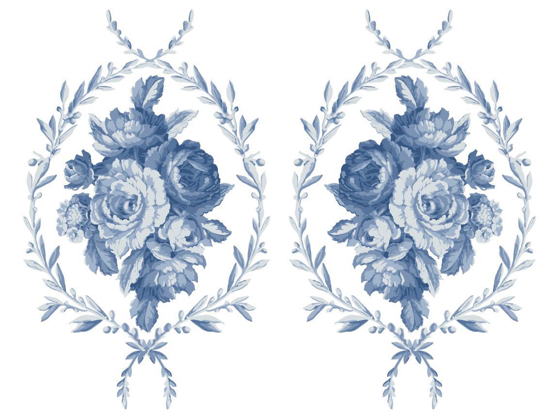 Trompe L'oeil Bleu IOD PAINT INLAY 12×16 PAD™