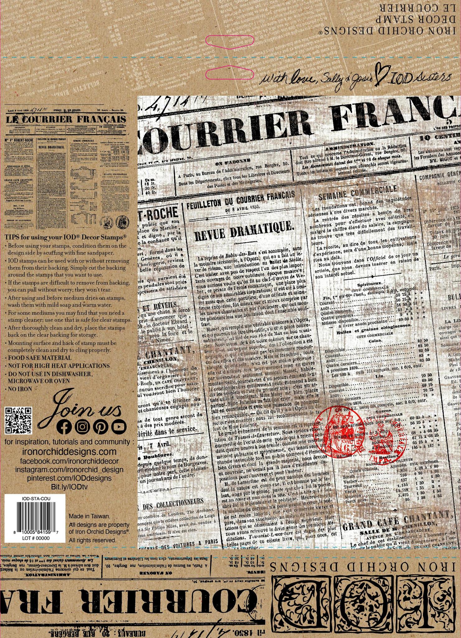 LE COURRIER 12×12 IOD STAMP™. Retired
