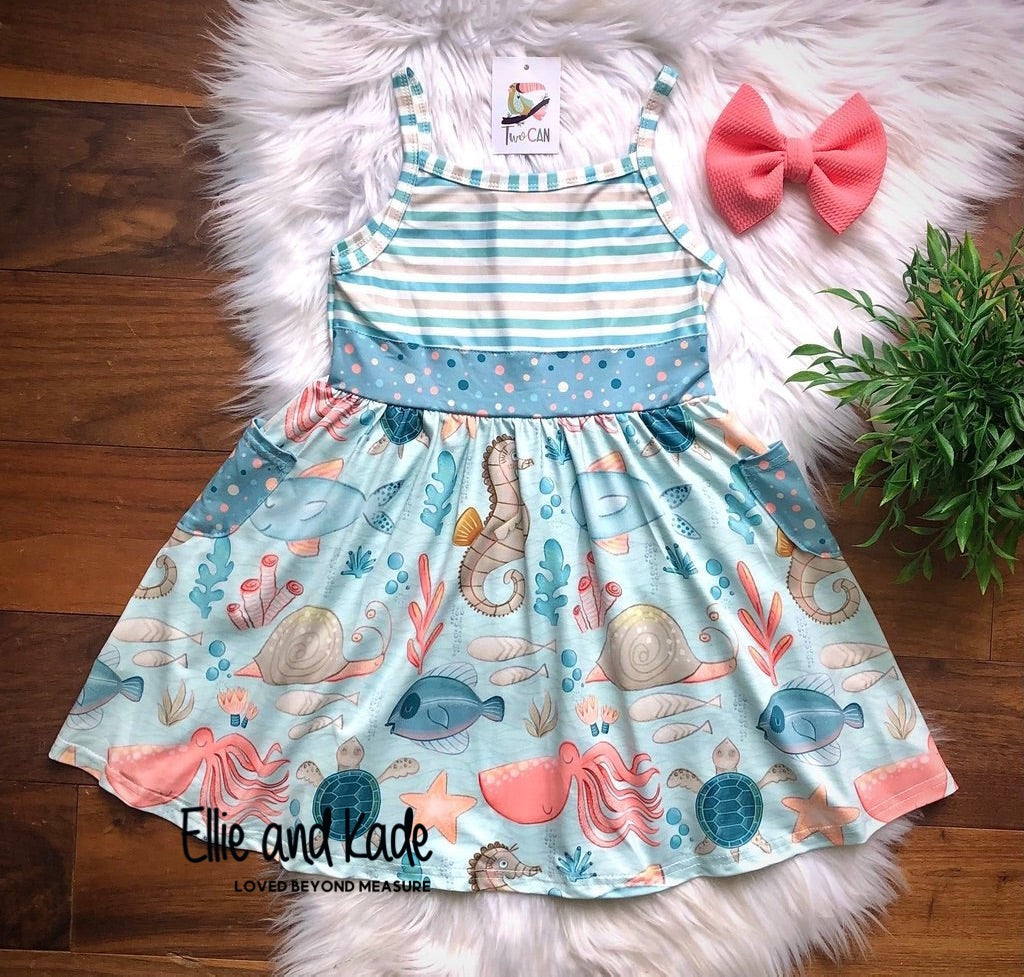 Underwater Pocket Tank Dress by TwoCan