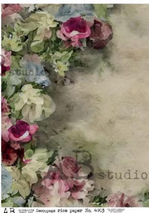 No. 4903 Moody Flowers Decoupage Rice Paper A4 by AB Studio