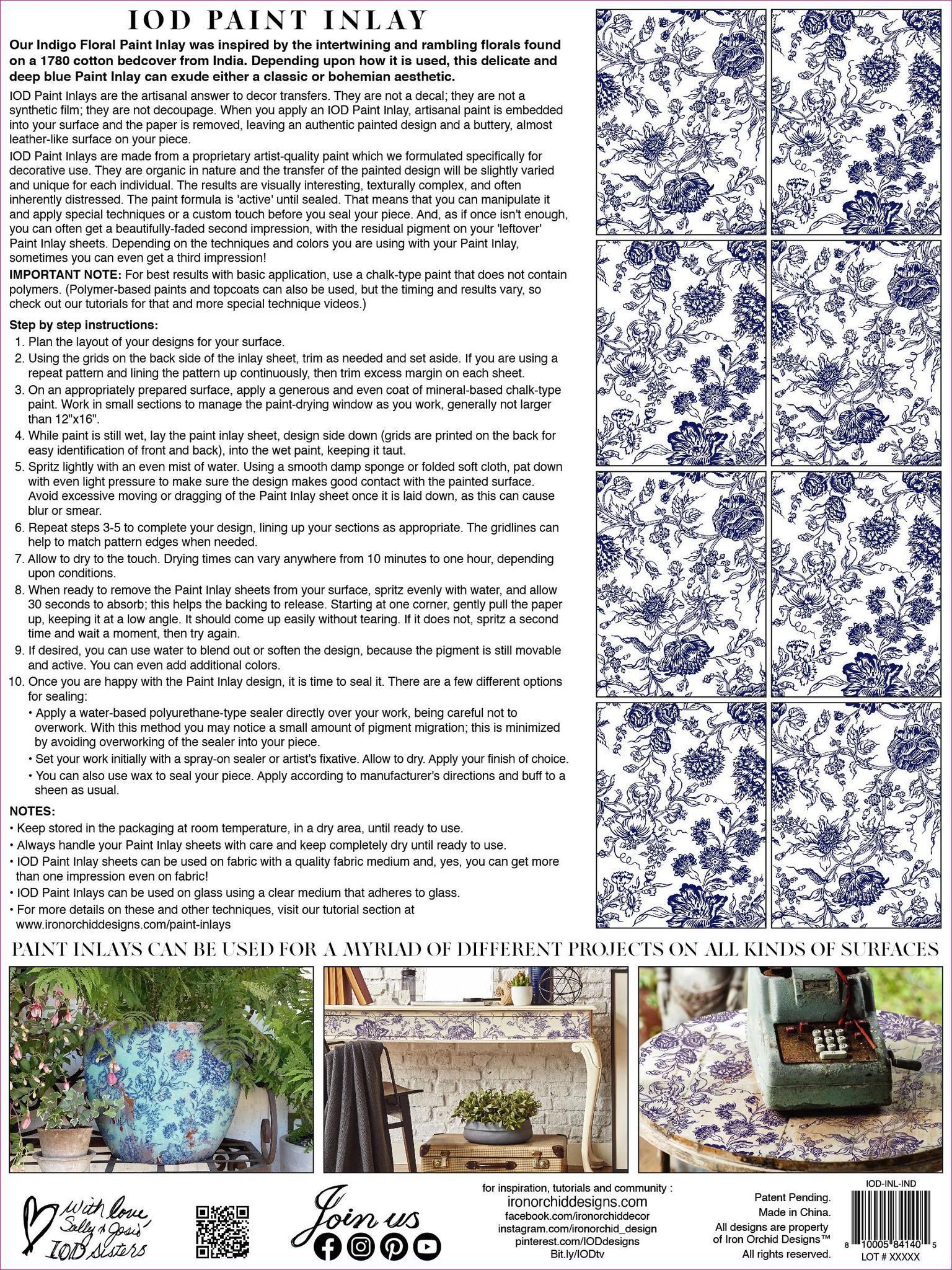 Indigo Paint Inlay