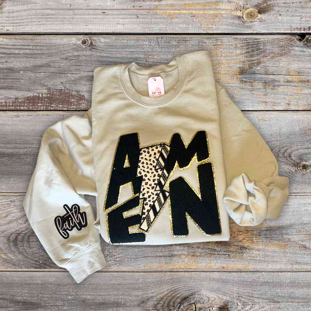 Amen Crewneck with Faith Sleeve Detail - 1