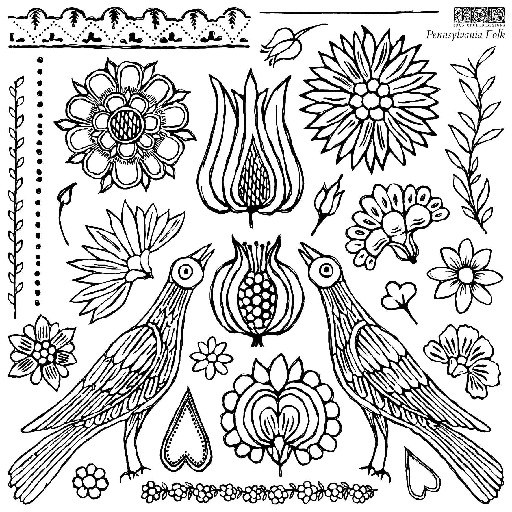 Pennsylvania Folk 12×12 IOD STAMP™ Retired