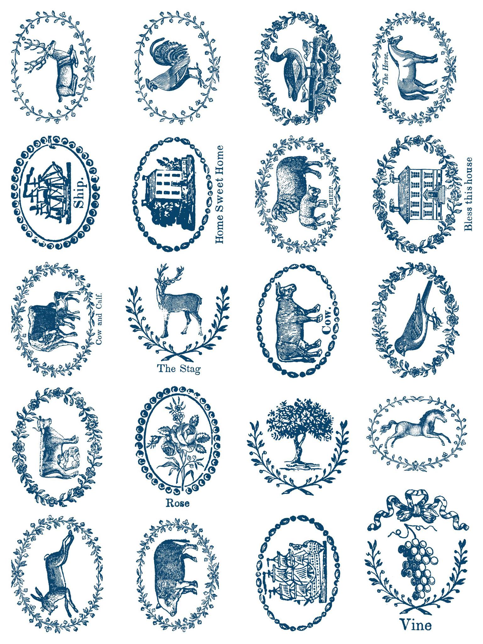Delft Traditions - Azure - IOD PAINT INLAY 12×16 PAD™
