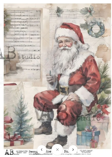 No. 5731 Note to Santa Decoupage Rice Paper A4 by AB Studio
