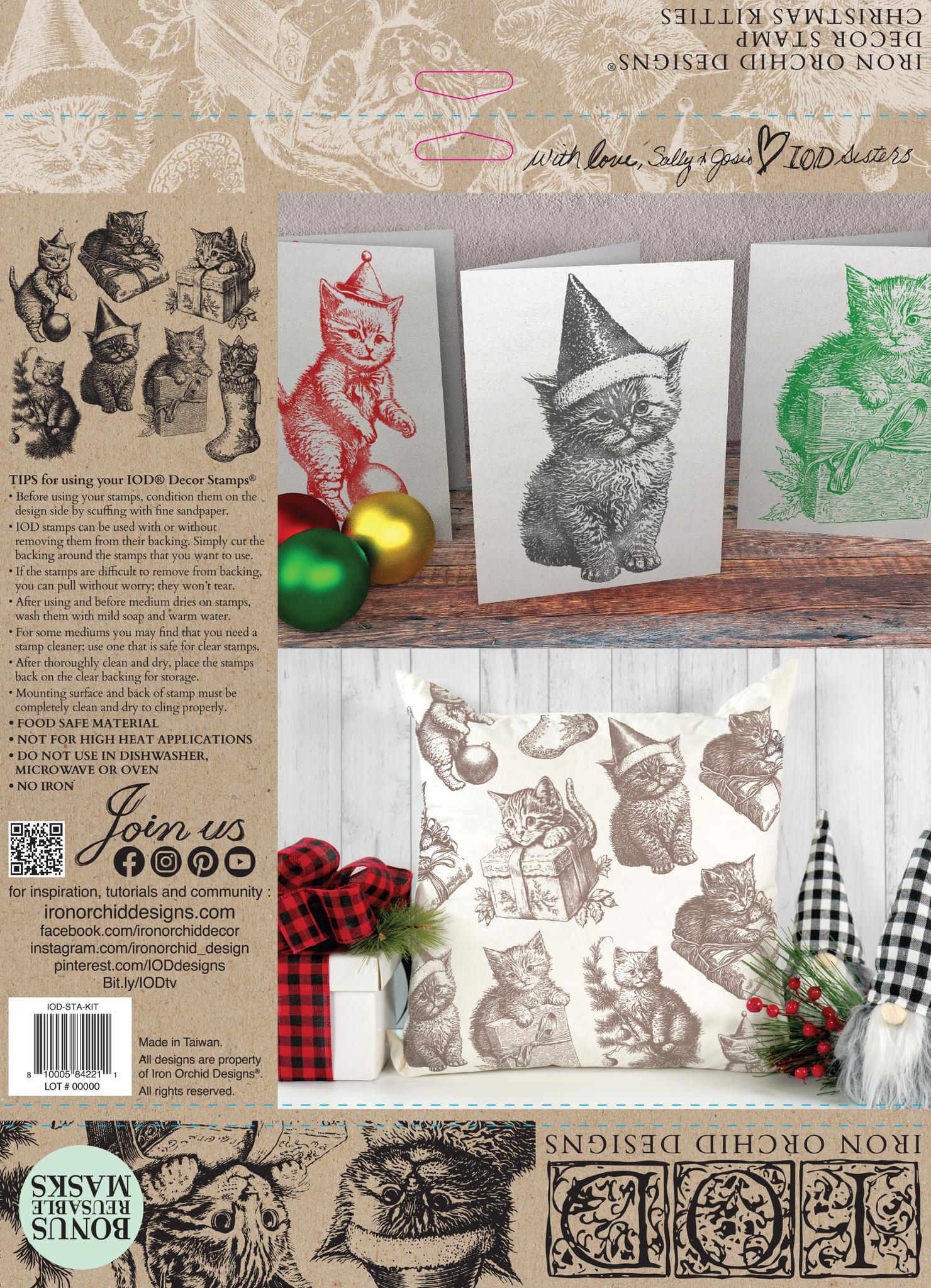 Christmas Kitties 12x12 IOD Stamp™ Retired*