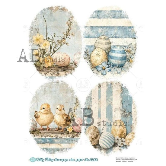 ID-1083 Easter Egg Cameos by Milky Valley A4 Rice Paper