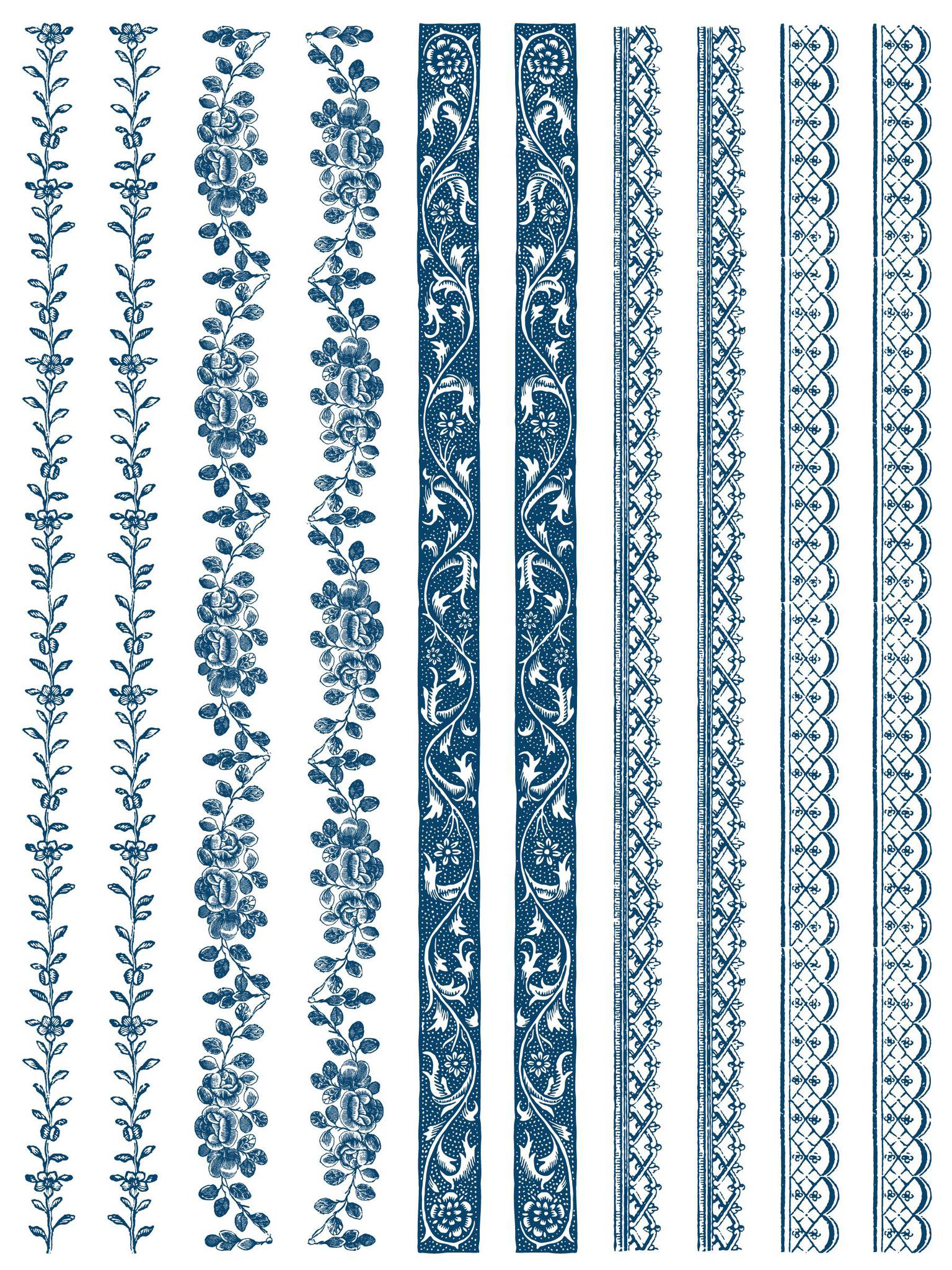 Delft Traditions - Azure - IOD PAINT INLAY 12×16 PAD™