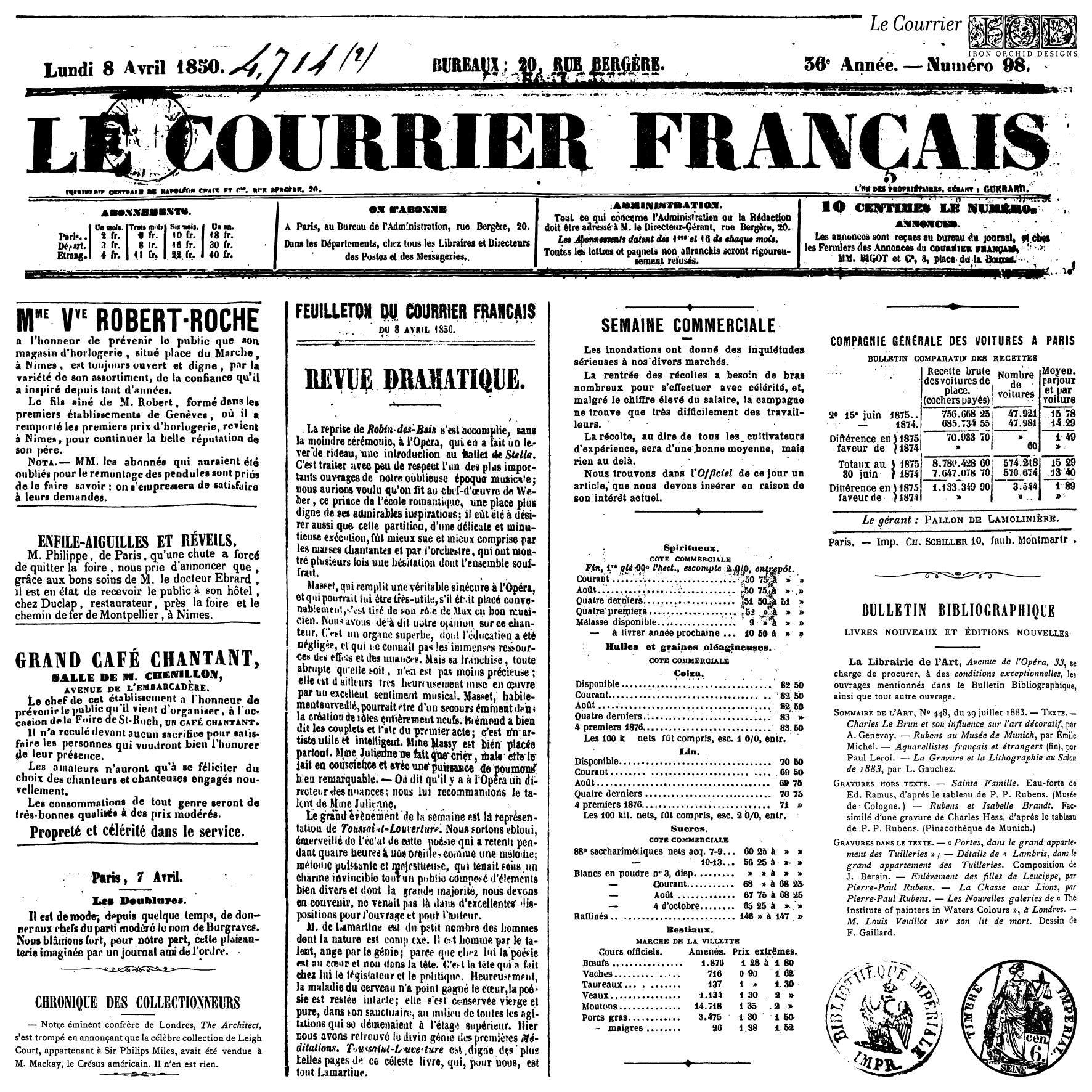 LE COURRIER 12×12 IOD STAMP™. Retired