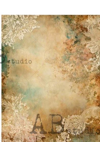 No. 4920 Vintage Patina Lace Decoupage Rice Paper A4 by AB Studio