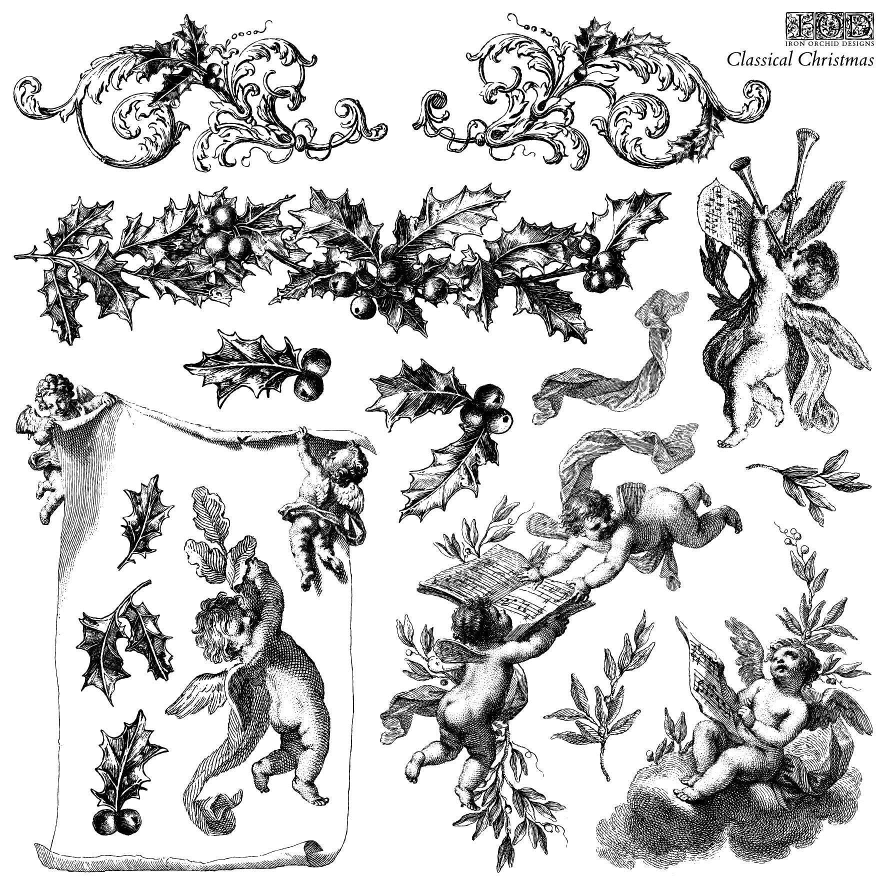 Classical Christmas 12×12 IOD STAMP™