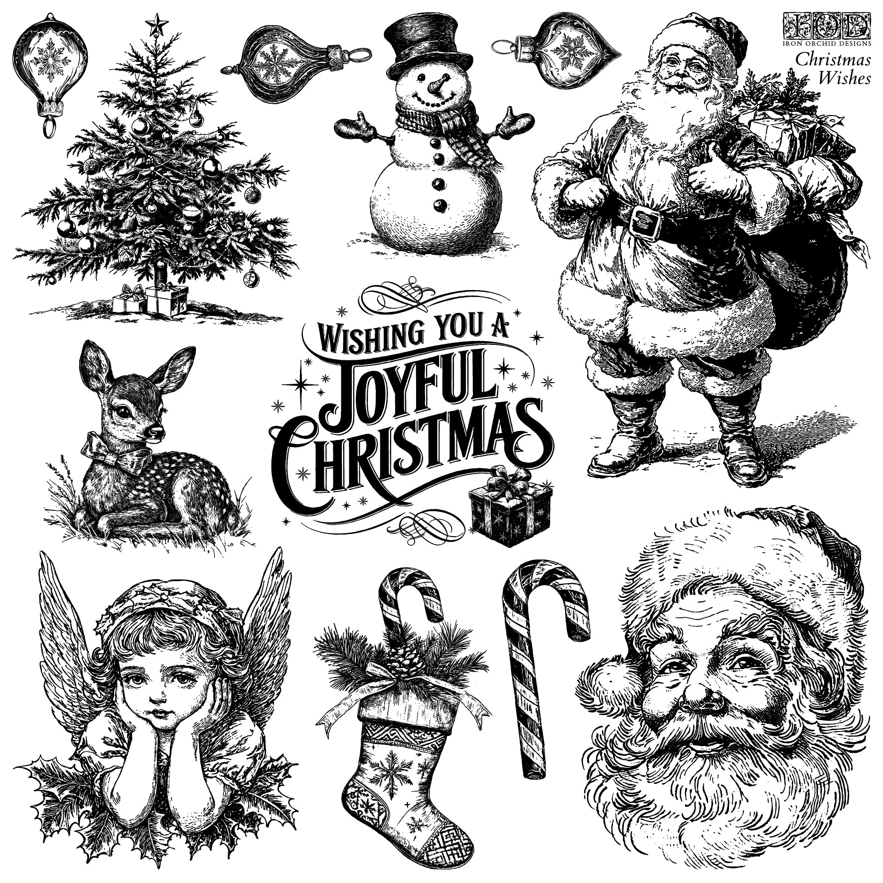 Christmas Wishes 12×12 IOD STAMP™