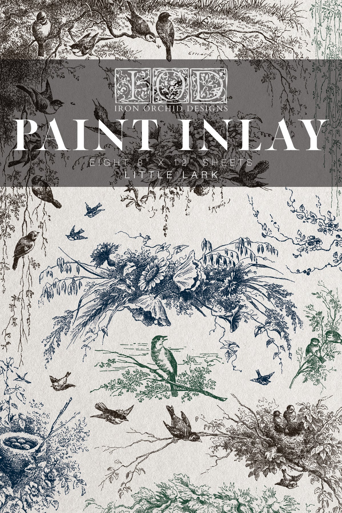 Little Lark | IOD Paint Inlay | 8 Pages | 8"x12"