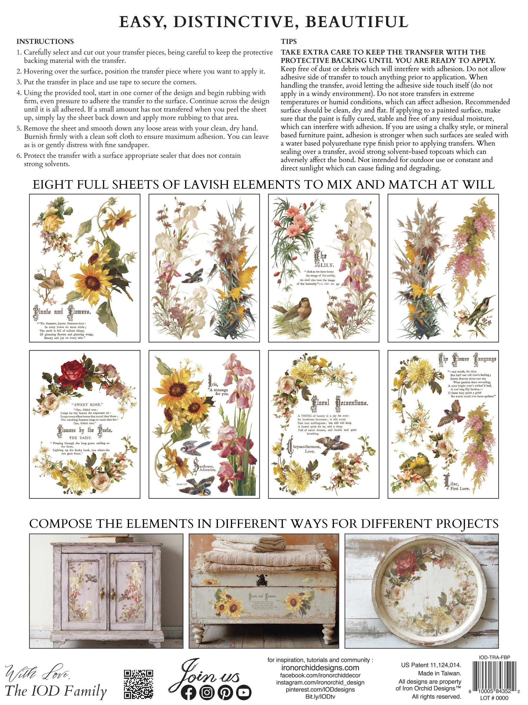 Flowers by the Poets | IOD Transfer | 8 Pages | 12"x16"