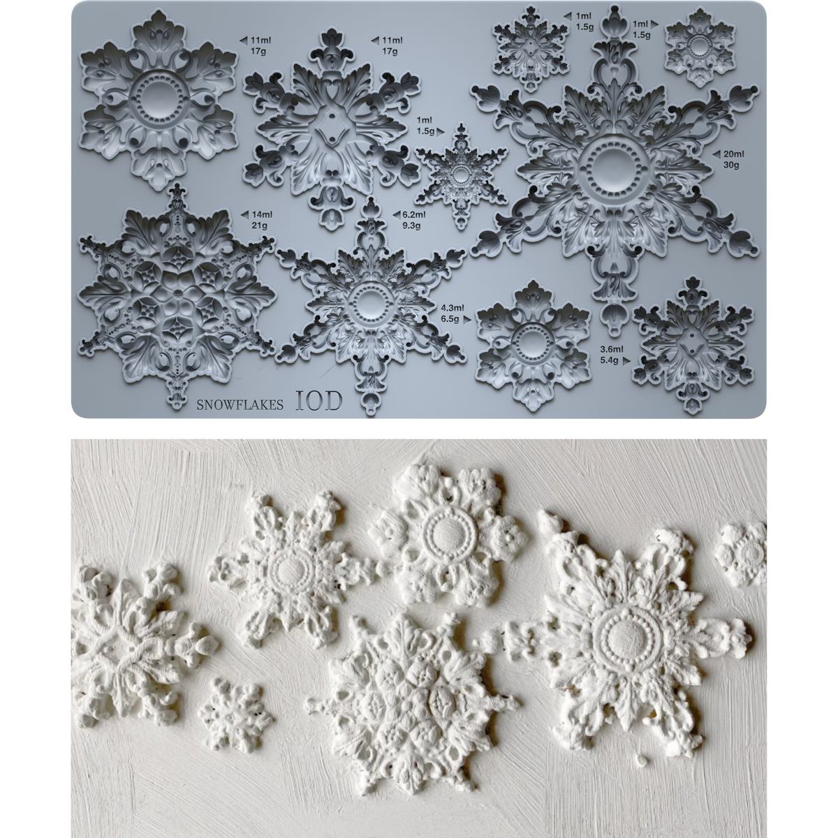 Snowflakes 6x10 IOD Decor Mould™