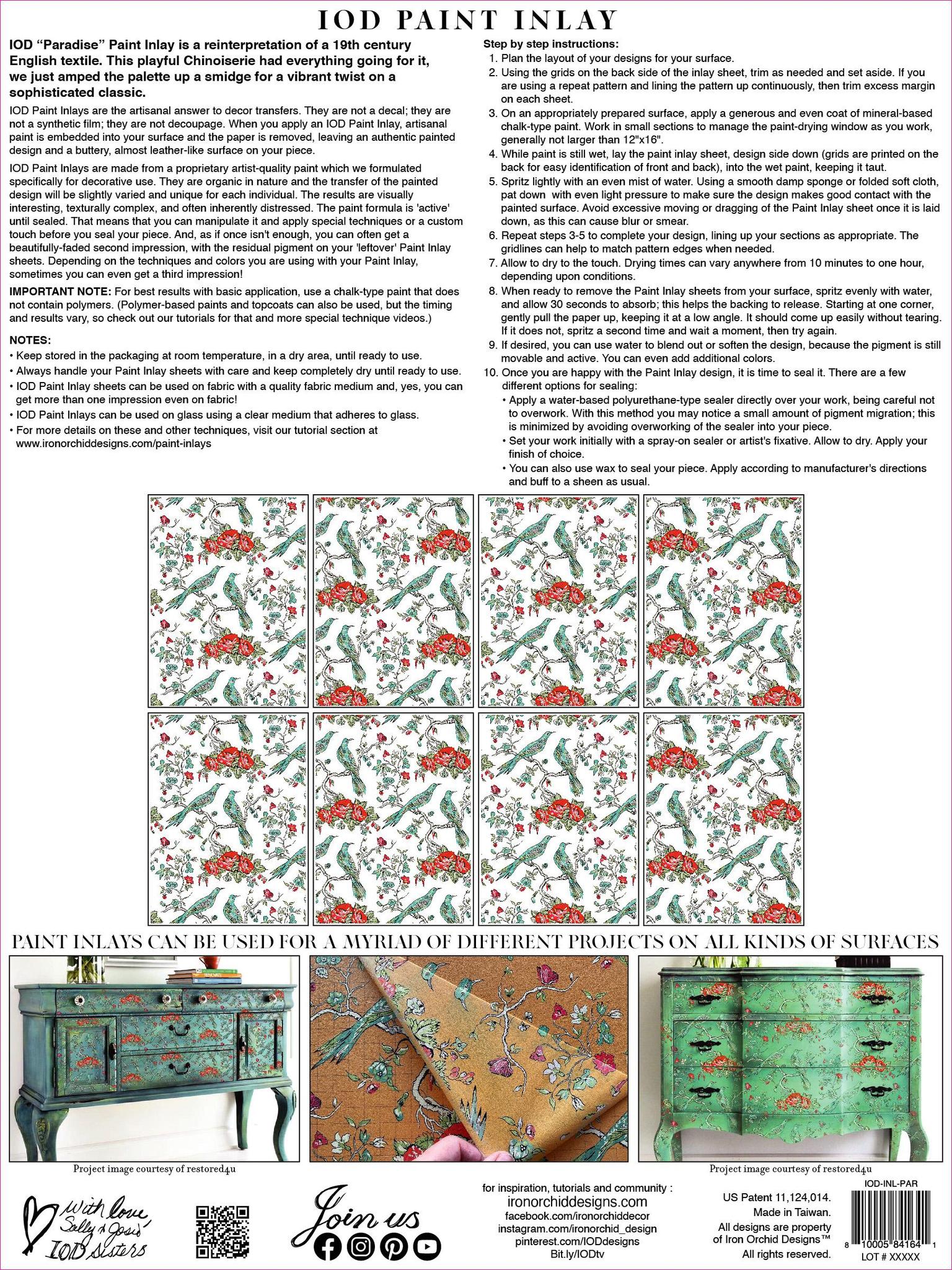 PARADISE IOD PAINT INLAY 12×16 PAD™
