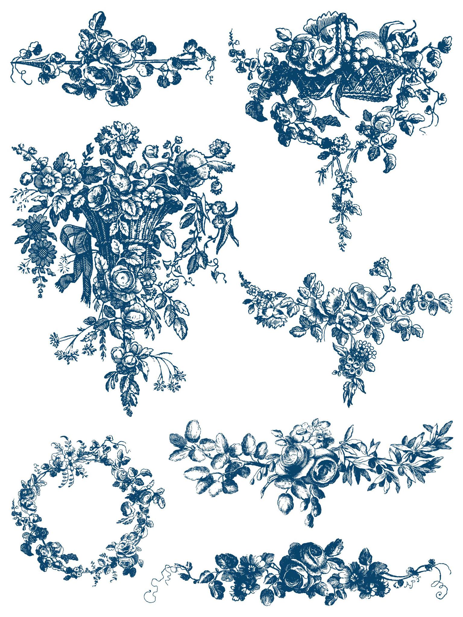Delft Traditions - Azure - IOD PAINT INLAY 12×16 PAD™