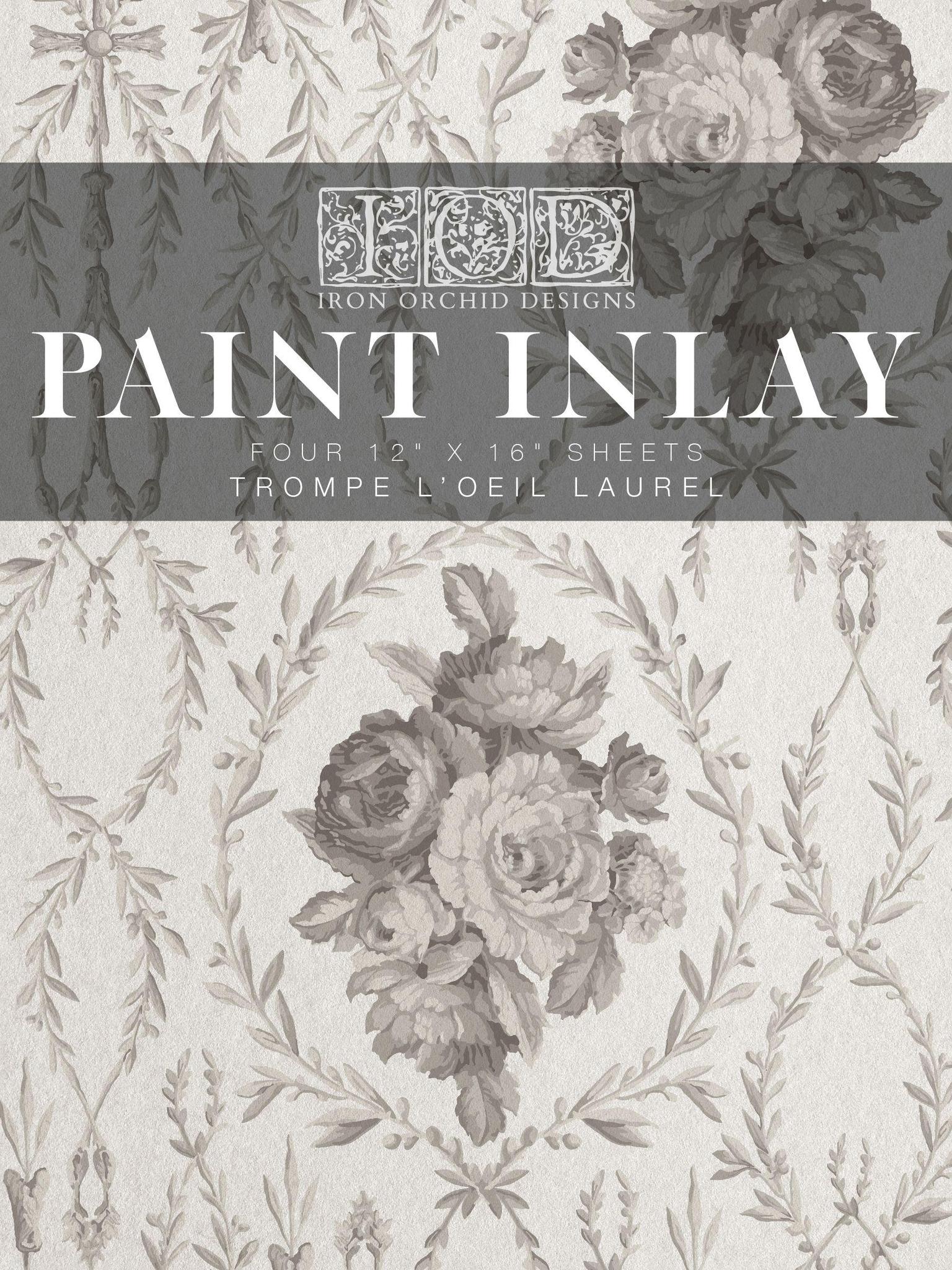 Trompe L'oeil Laurel IOD PAINT INLAY 12×16 PAD™