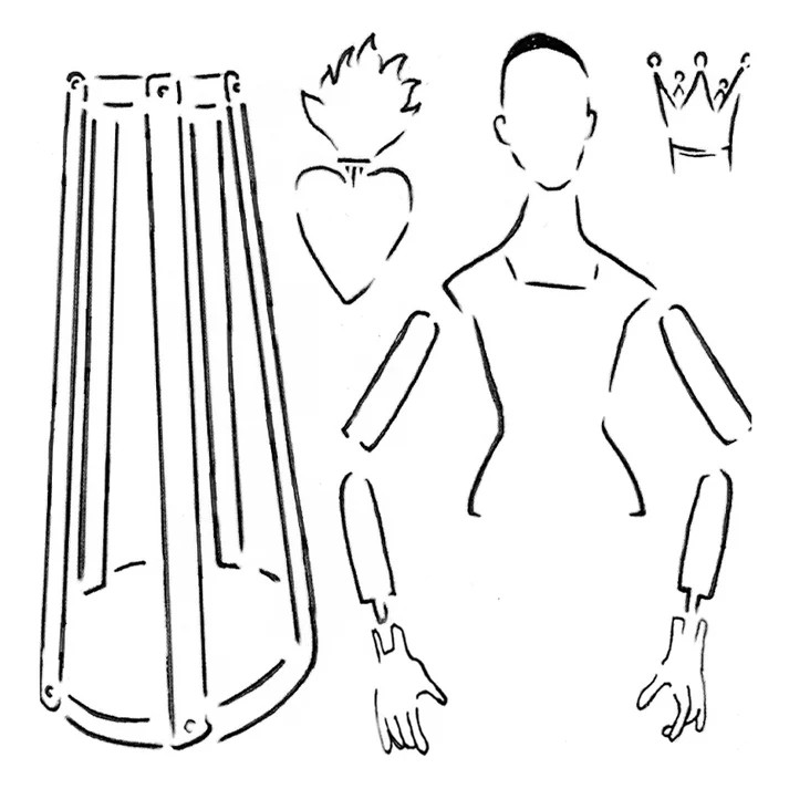 Paper Doll - Stencil by Roycycled