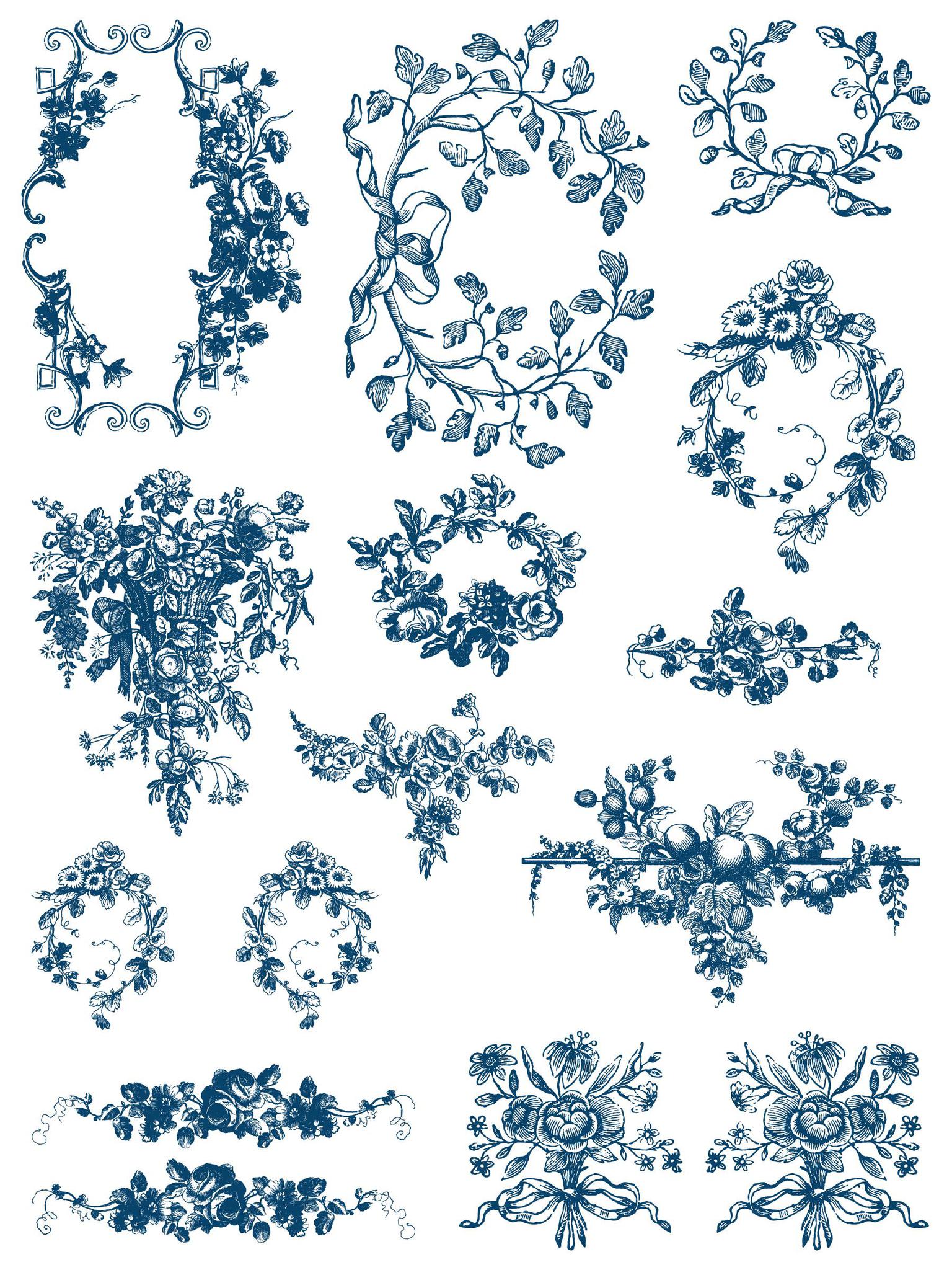 Delft Traditions - Azure - IOD PAINT INLAY 12×16 PAD™
