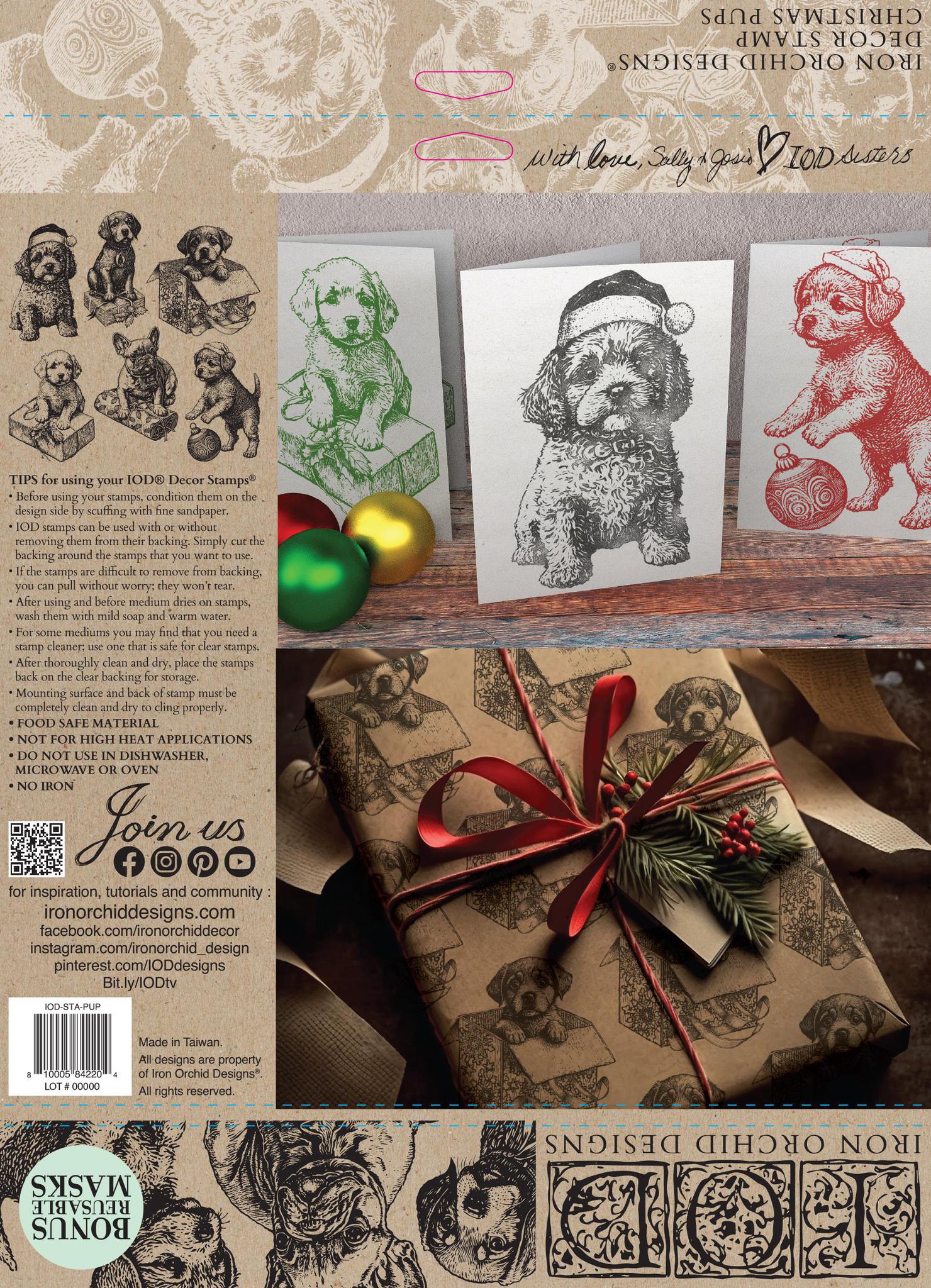 Christmas Pups 12x12 IOD Stamp™ Retired*