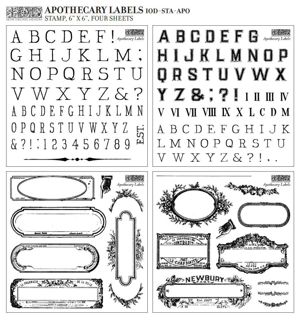 Apothecary Labels 6x6 IOD STAMP™ Set
