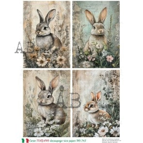 No-743 Carte Italiano A4 Decoupage Rice Paper