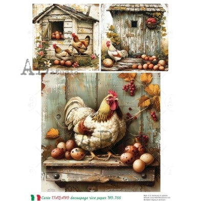 No-766 Carte Italiano A4 Decoupage Rice Paper