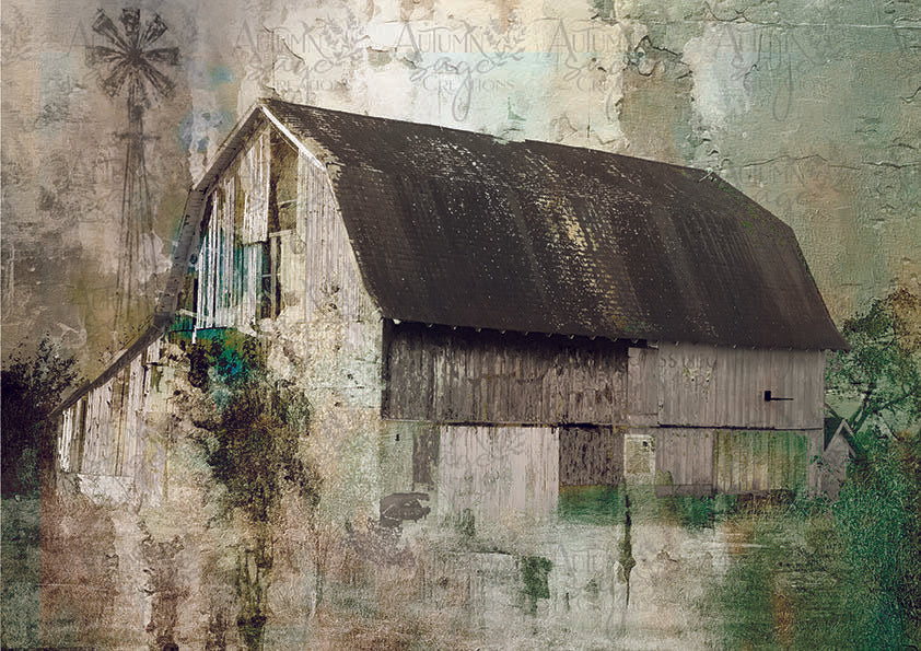 Grandpa's Barn A4 Decoupage Paper
