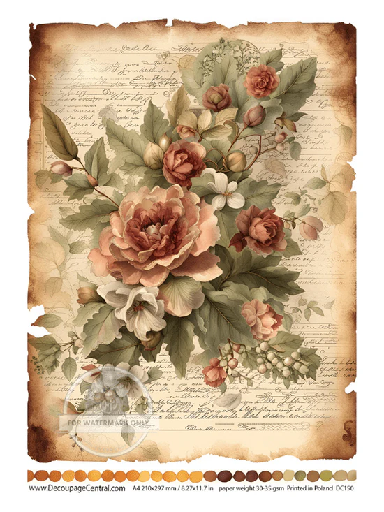 DC150 - The First Bouquet Decoupage A4 Rice Paper