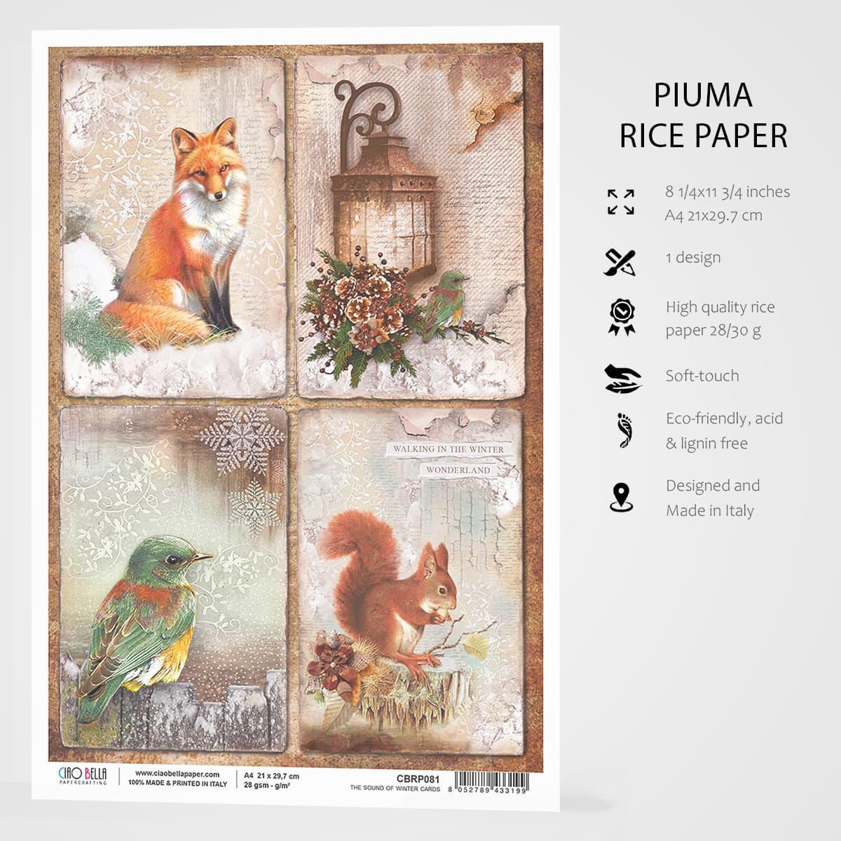 The Sound of Winter Cards A4 Rice Paper by Ciao Bella CBRP081