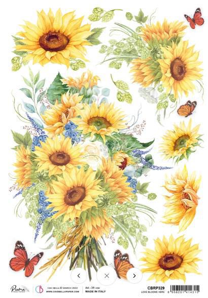 Love Blooms A4 Rice Paper by Ciao Bella CBRP329