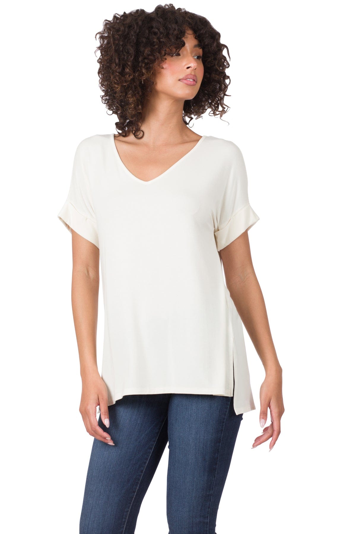 hope + joy collective T-Shirt Pray on it, Over it, Through it Ladies Modal Short Sleeve V-Neck Top