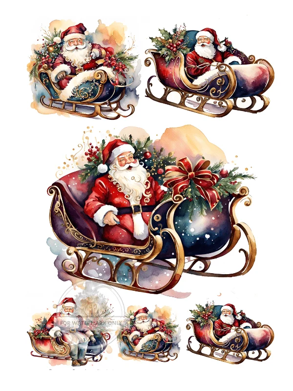DC230 More Santas A4 Rice Paper