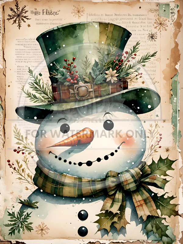 DC832 Snowman Closeup A4 Rice Paper