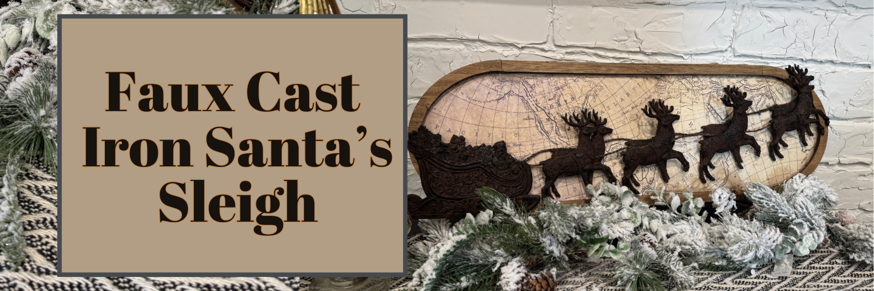 Faux Cast Iron Santa Sleigh
