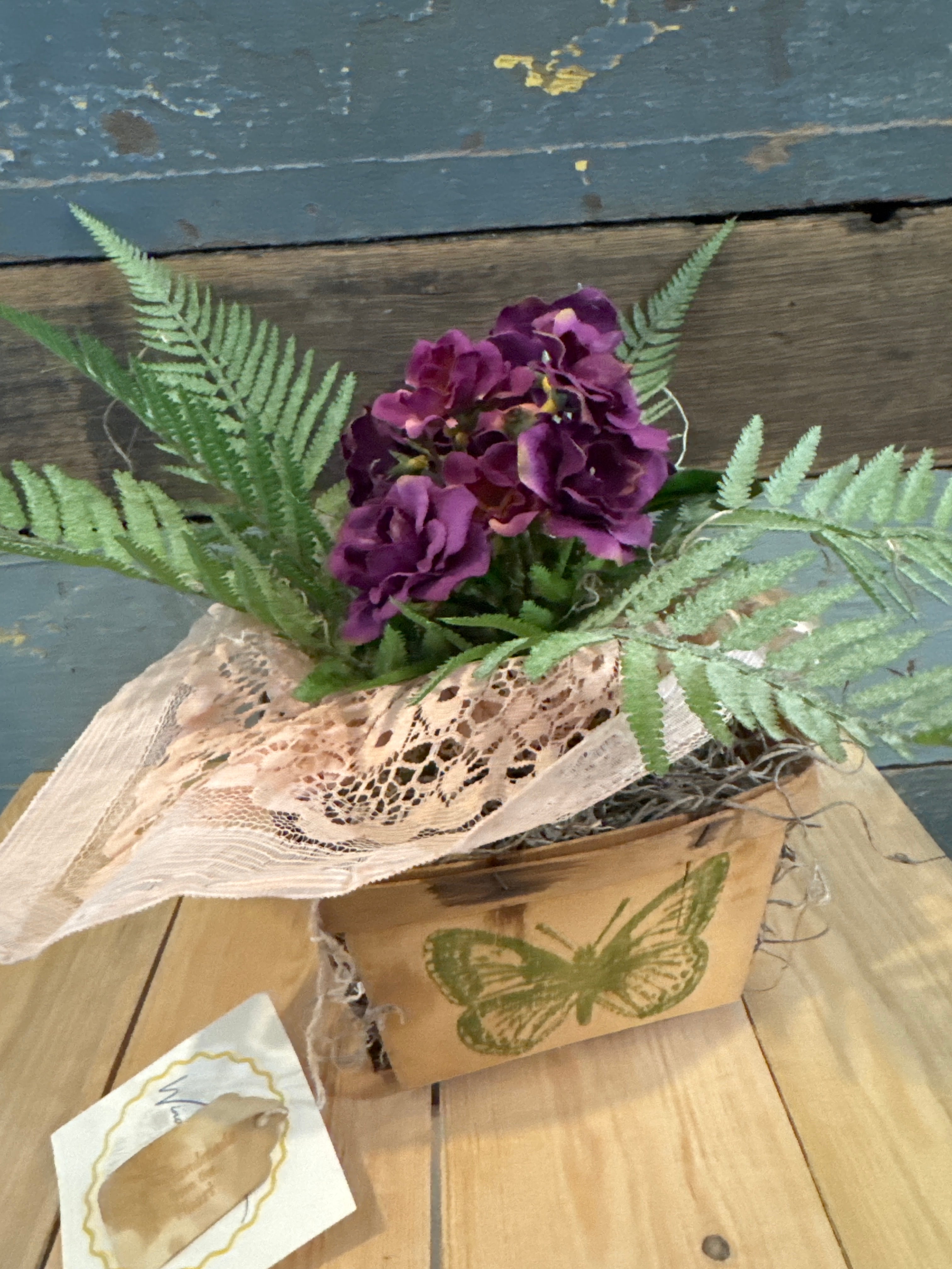 Strawberry basket with violet