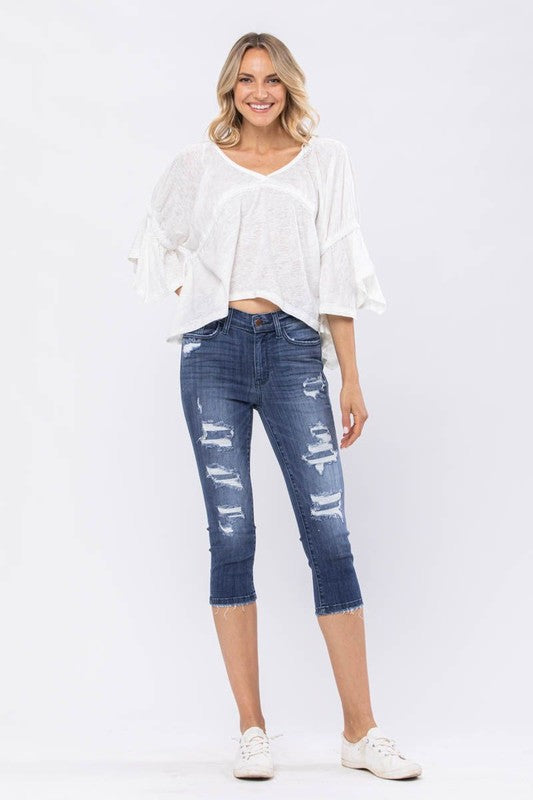 Contrast Patch Skinny Capri