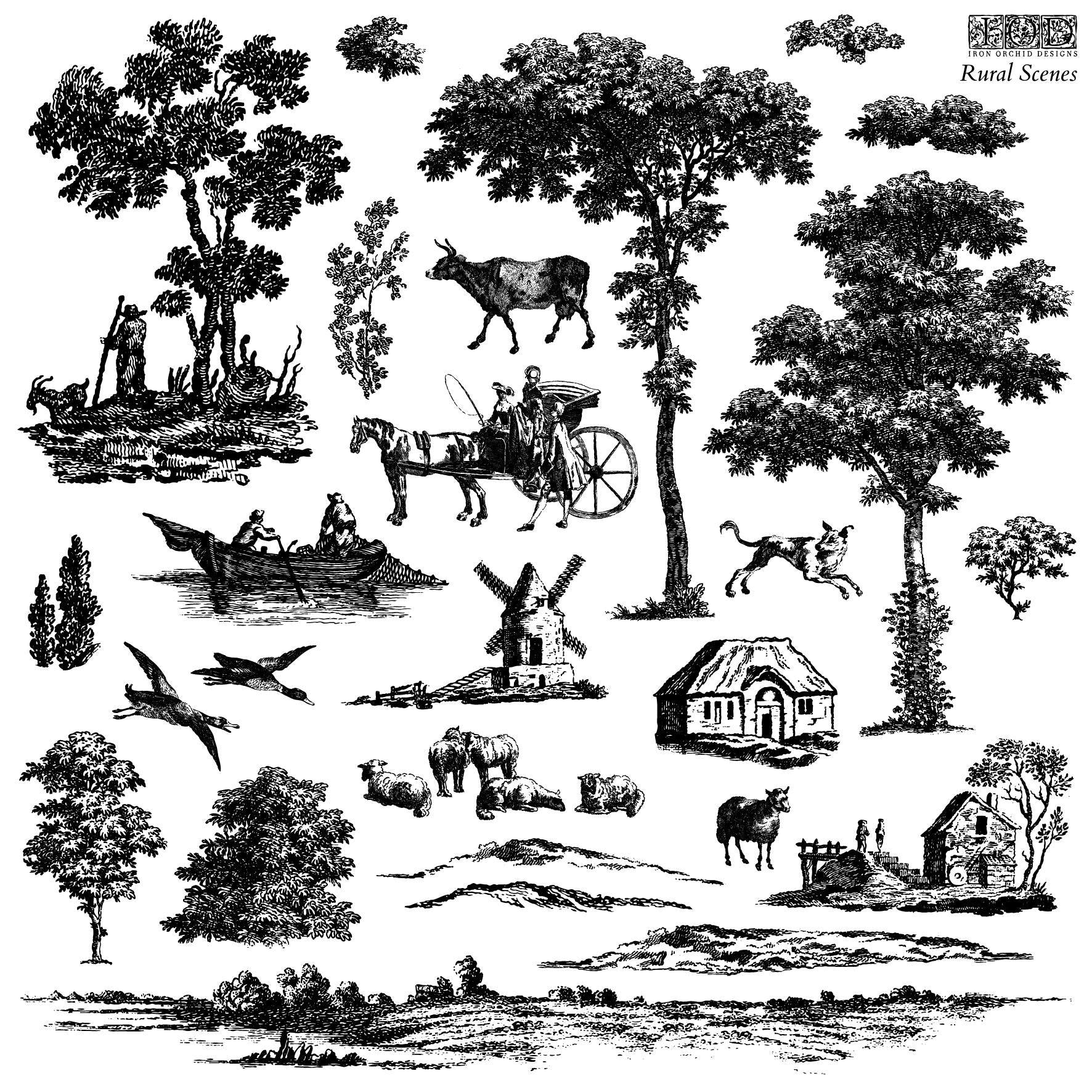 Rural Scenes 12x12 IOD Stamp™